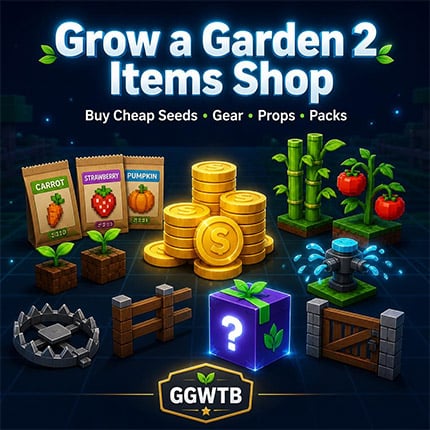 Grow a Garden 2 Items Shop - Buy Cheap Seeds, Gear, Props & Packs