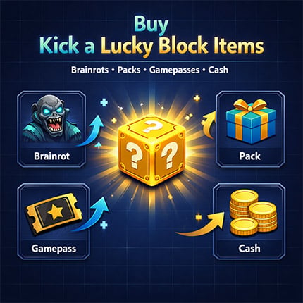 Kick a Lucky Block Items Shop | Buy Cheap Brainrots, Packs and Cash
