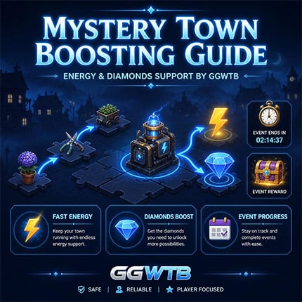 Buy Mystery Town Energy & Diamonds Boosting | Fast Merge Service