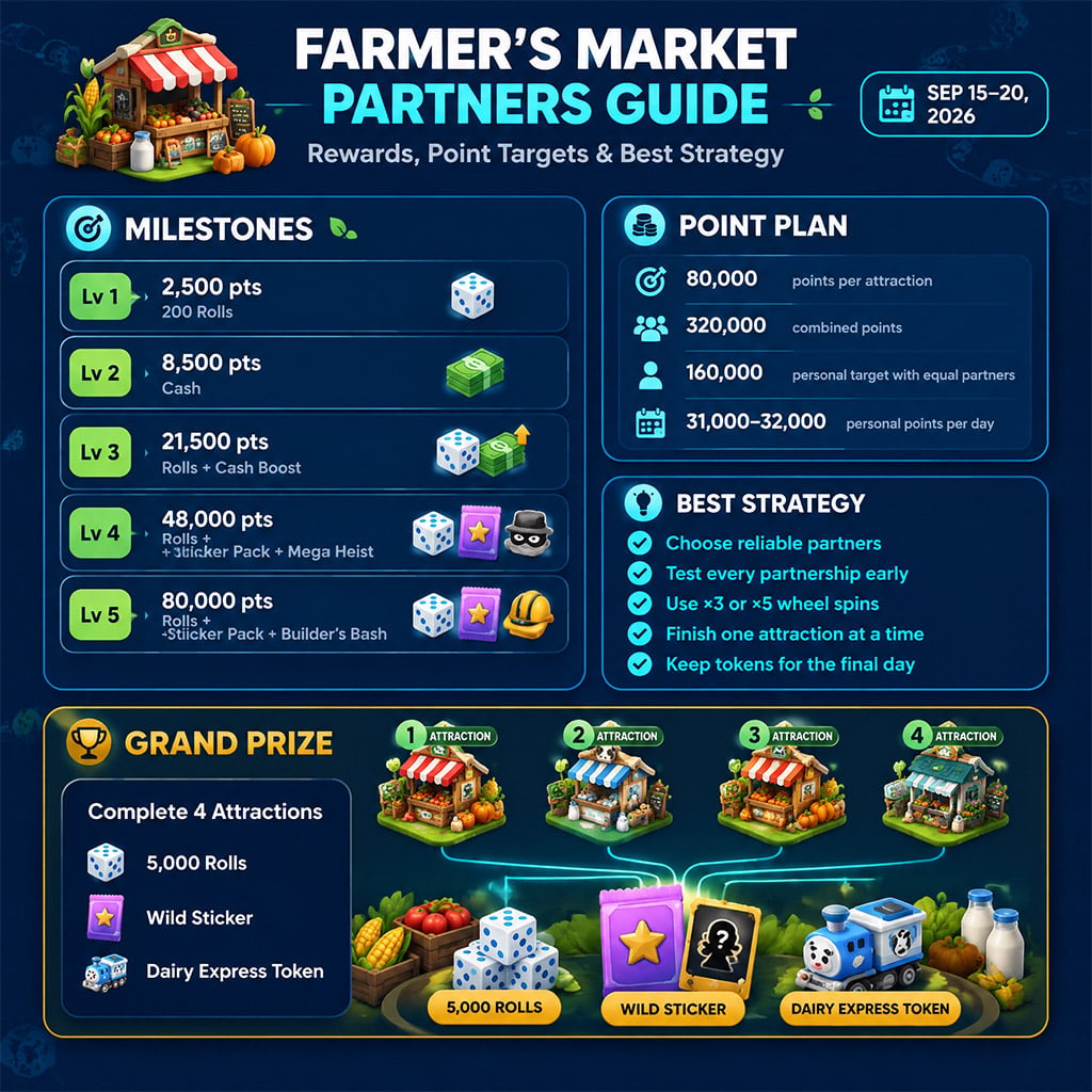 Farmer's Market Partners regional start and end times for major global time zones