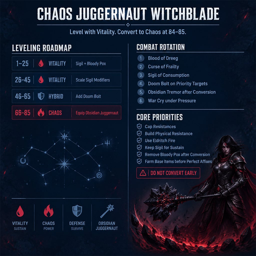 Chaos Juggernaut Witchblade wielding Mythical Obsidian Juggernaut and casting Obsidian Tremor