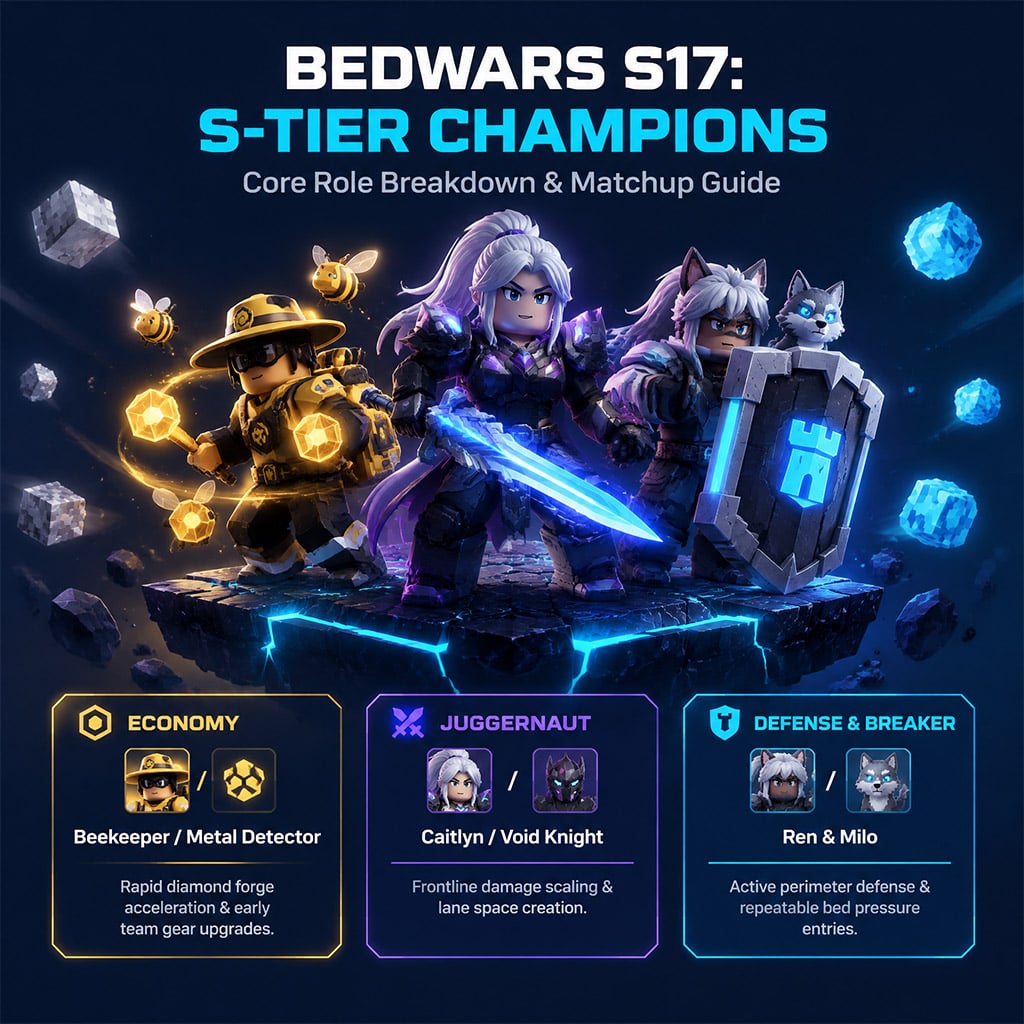 Detailed showcase of S tier kits Beekeeper Caitlyn and Ren in Roblox BedWars Detailed showcase of S tier kits Beekeeper Caitlyn and Ren in Roblox BedWars