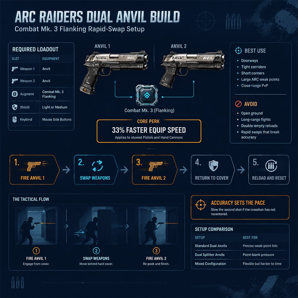 Dual Anvil firing sequence using Combat Mk. 3 Flanking and rapid weapon swaps Dual Anvil firing sequence using Combat Mk. 3 Flanking and rapid weapon swaps