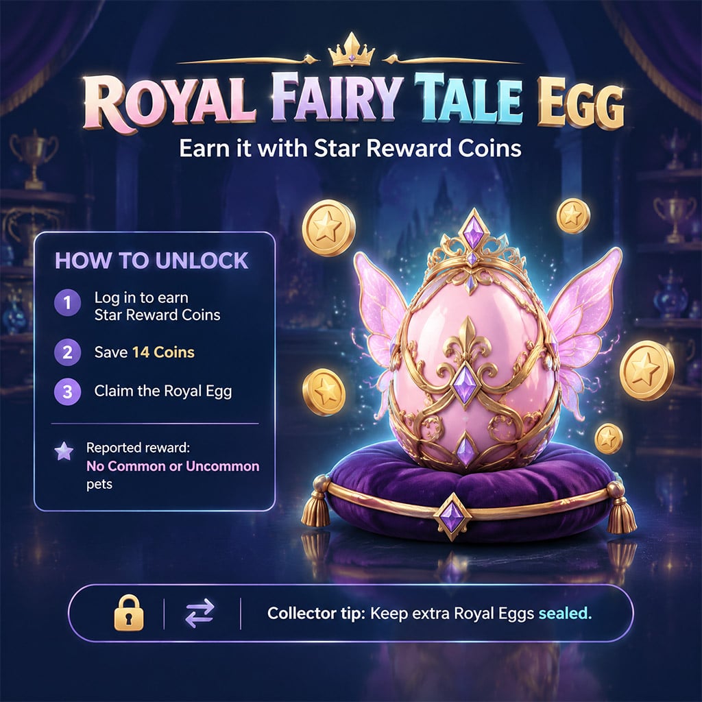 Glowing Royal Fairy Tale Egg rewarded from Star Reward shop in Adopt Me