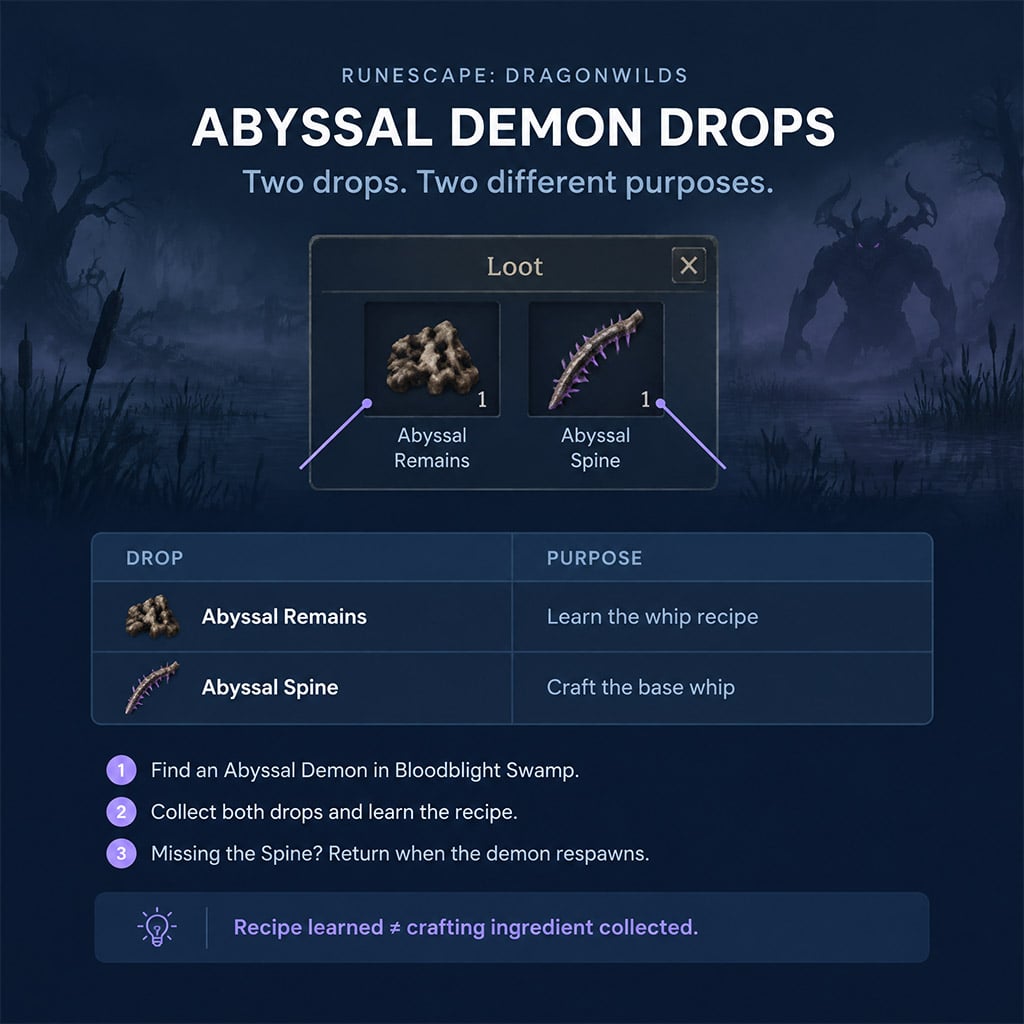 Dragonwilds Abyssal Spine drop