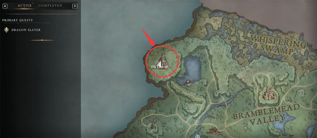 Map showing the Runecrafting Guild north of Temple Woods Map showing the Runecrafting Guild north of Temple Woods