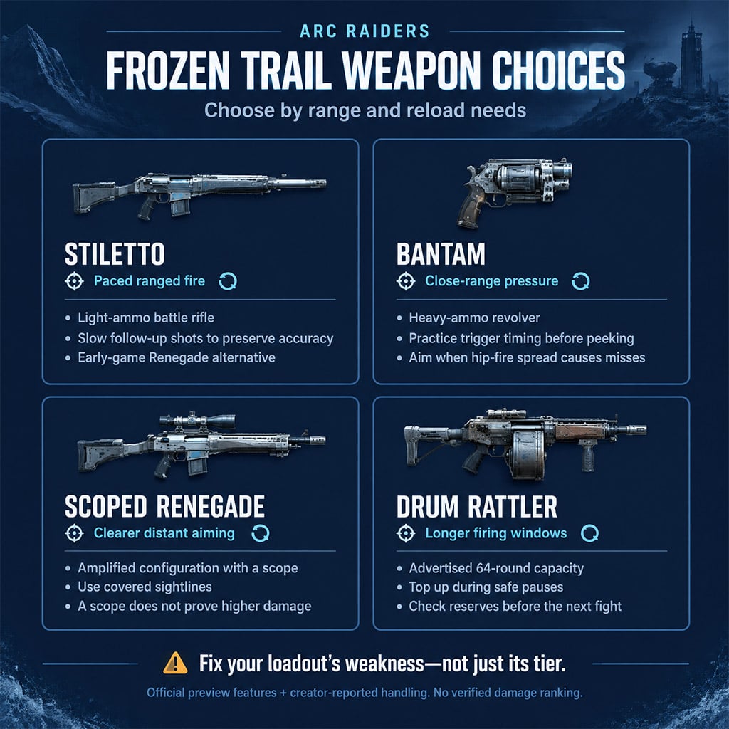 ARC Raiders Frozen Trail weapon comparison