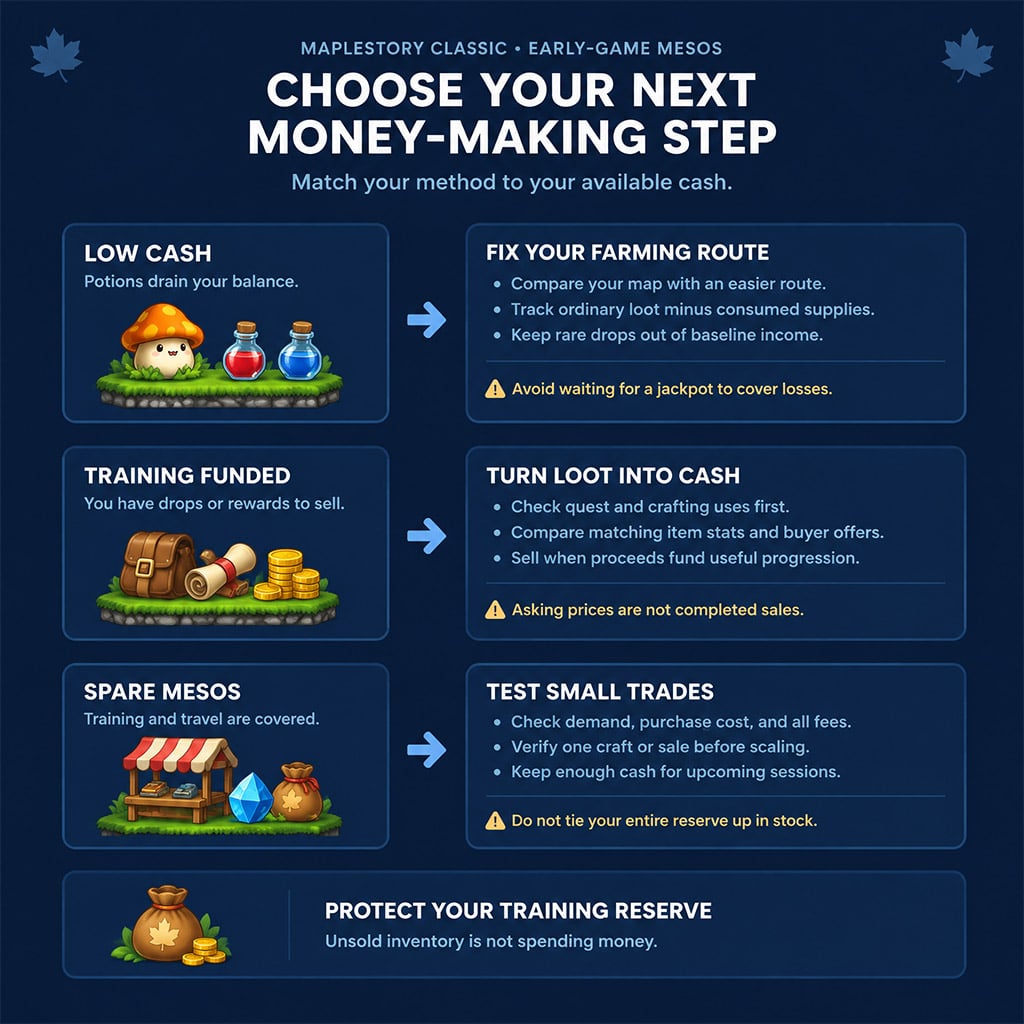 MapleStory Classic early-game mesos