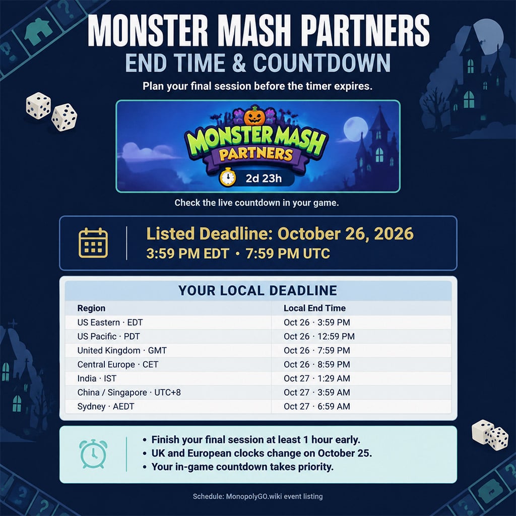 Monster Mash Partners countdown showing the remaining event time