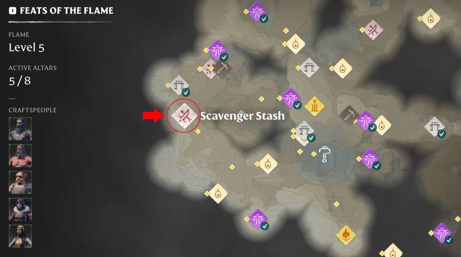 Scavenger's Stash map position and Wailing Blade item details. Scavenger's Stash map position and Wailing Blade item details.