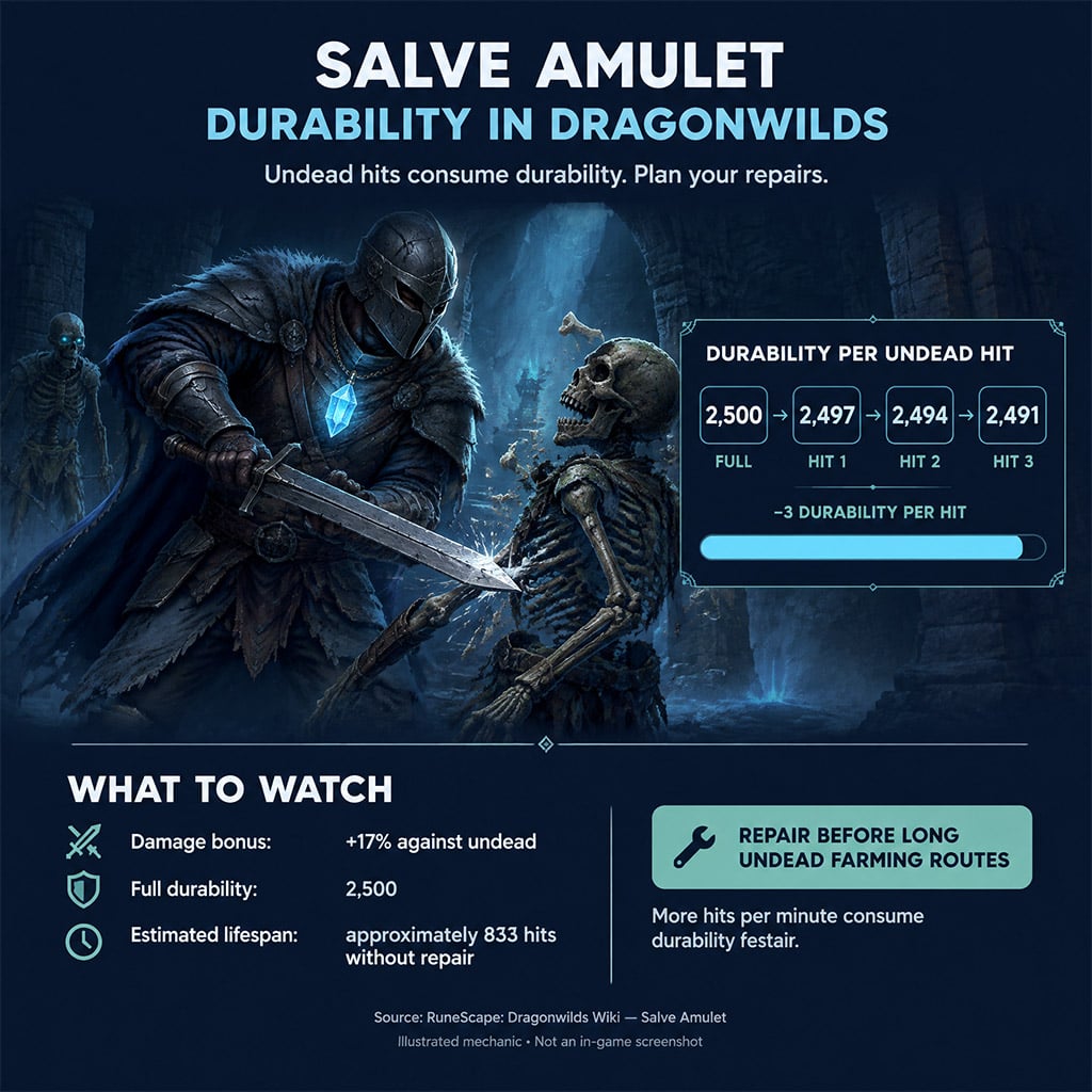 Salve Amulet durability meter dropping by 3 points per hit against undead targets in Dragonwilds