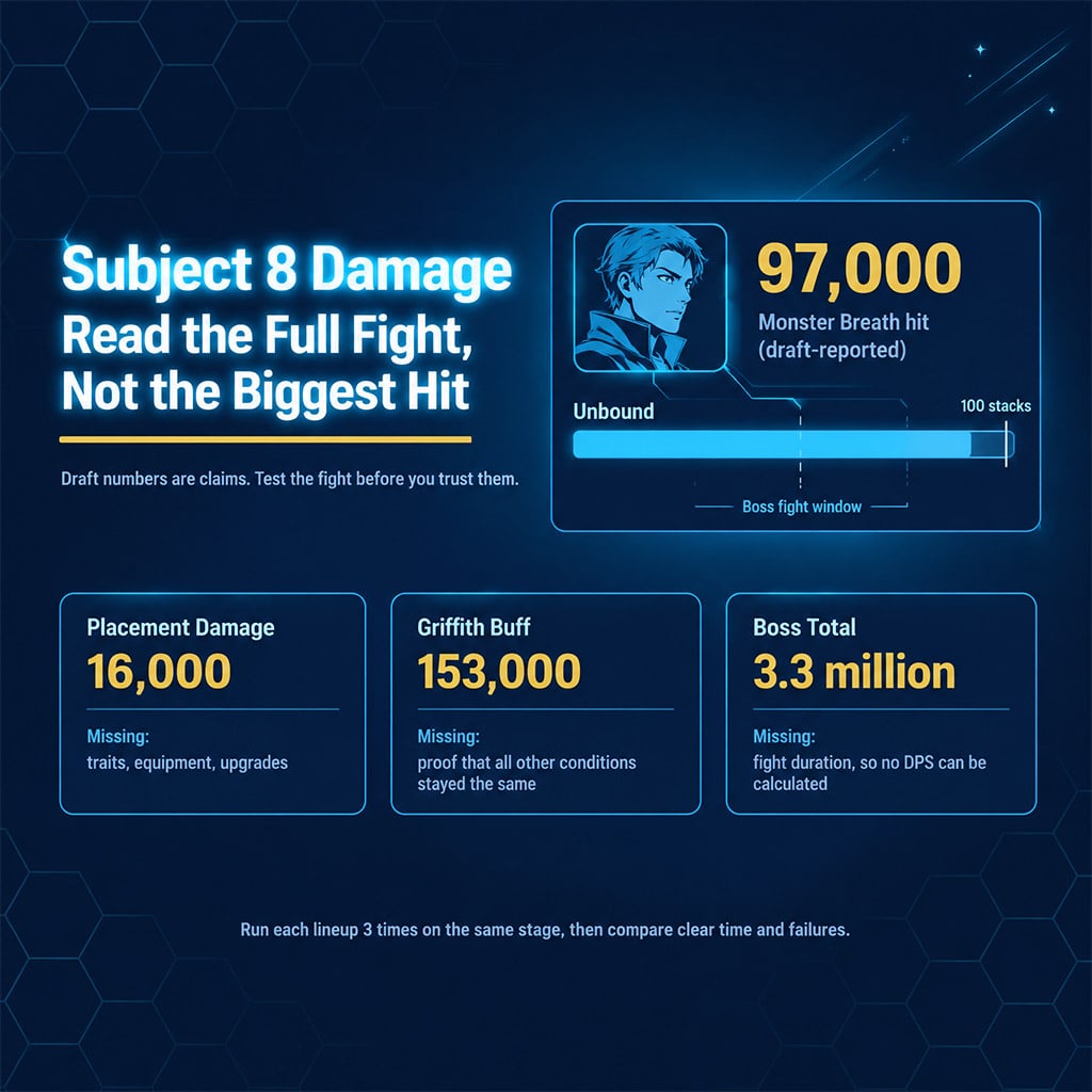 Subject 8 Anime Expeditions damage