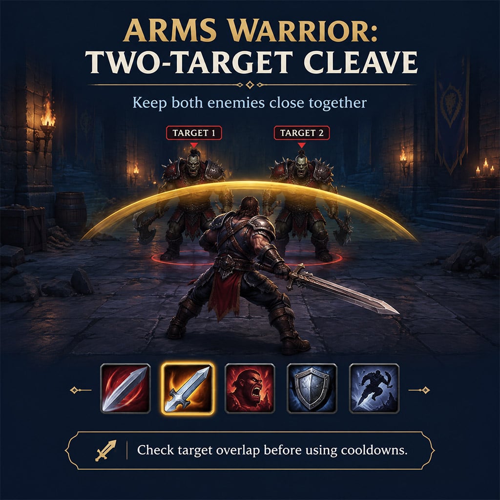 Two enemies positioned close together for Warrior cleave