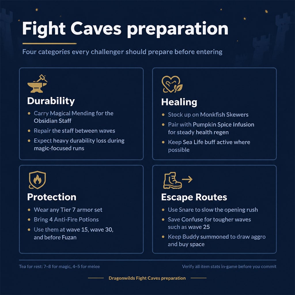 Dragonwilds Fight Caves preparation