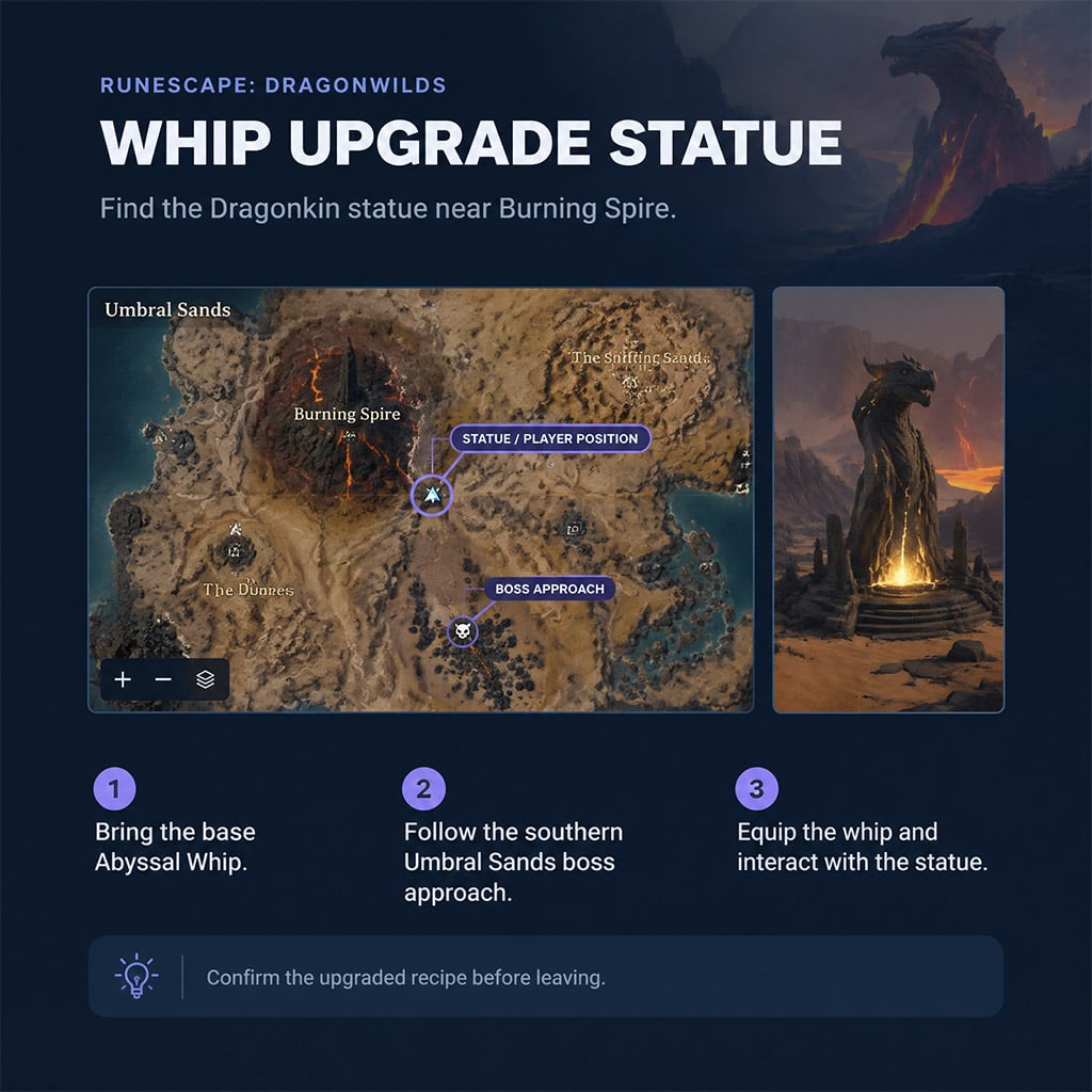Dragonwilds Abyssal Whip statue location