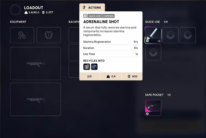 Arc Raiders ADRENALINE SHOT