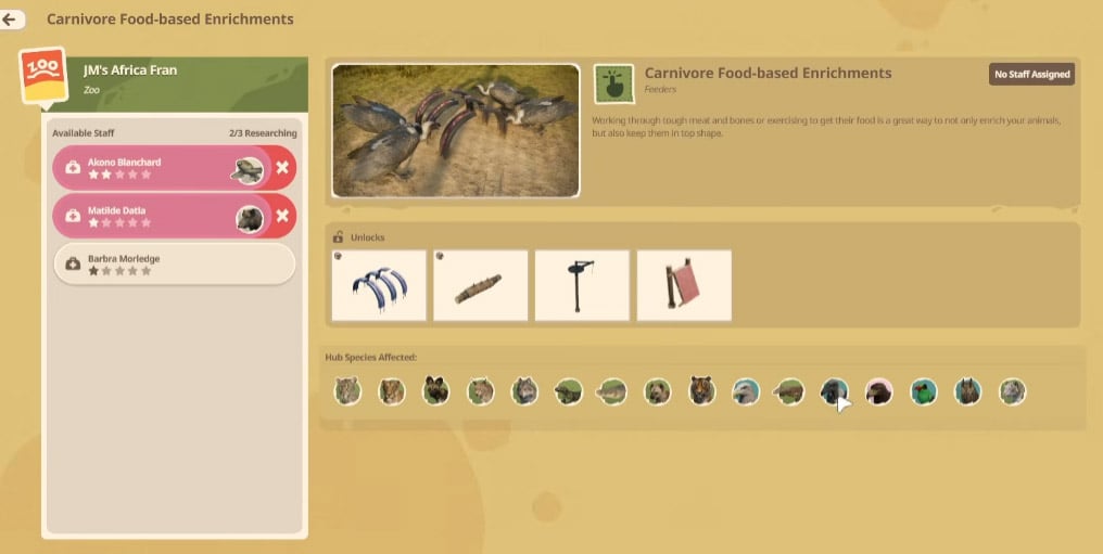 Planet Zoo 2 Carnivore Food base Enrichments