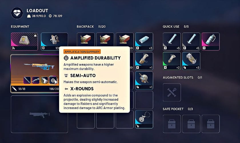 ARC Raiders Amplified Bettina Loadout Amplified Durability