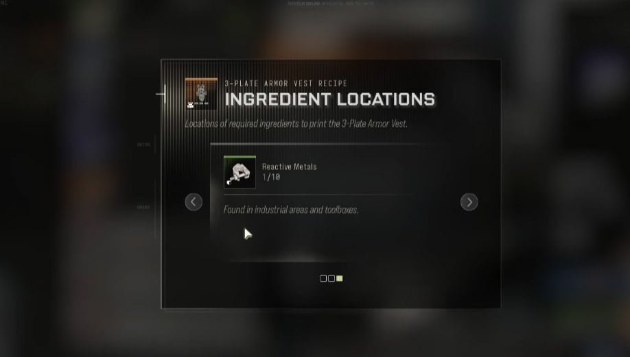 MW4 DMZ Ingerdient Locations