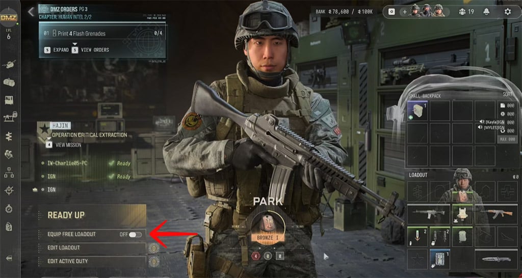 MW4 Equip Free Loadout