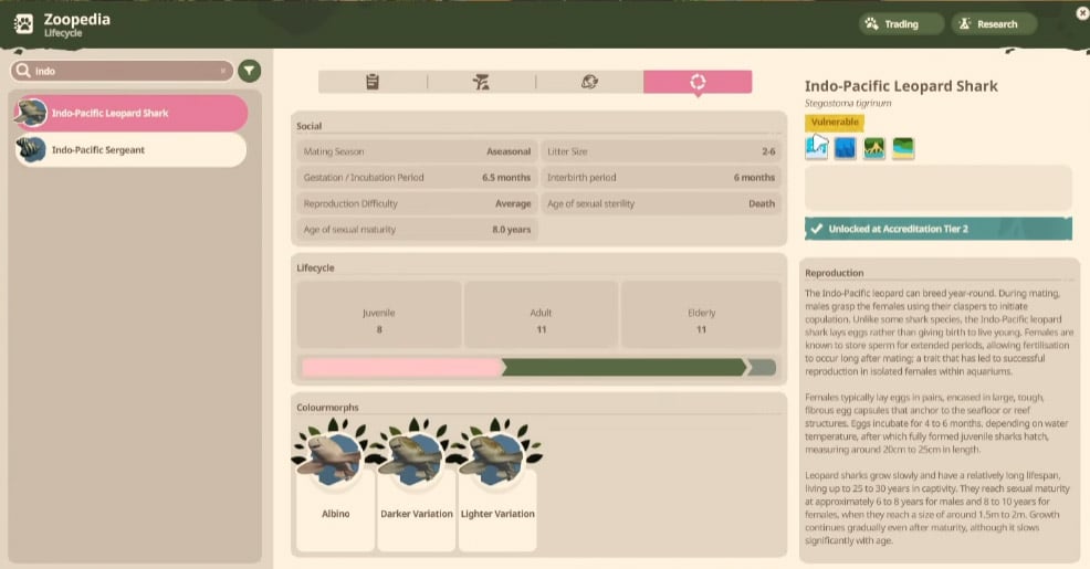 Planet Zoo 2 Zoopedia