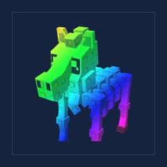 Rainbow Big Skeleton Horse