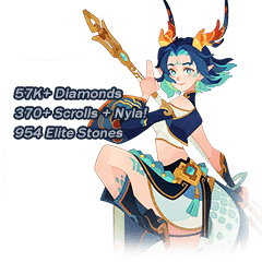 57K+ Diamonds / 370+ Scrolls + Nyla! / 954 Elite Stones