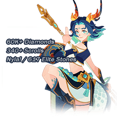 60K+ Diamonds / 340+ Scrolls + Nyla! / 617 Elite Stones