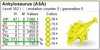 Buy ARK Survival Ascended Ankylosaurus | Top Stats Lvl 362 | GGWTB