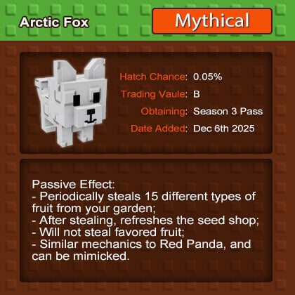 Groa a Garden Arctic Fox Force-Refresh Seed Shop & Mimicry