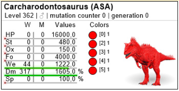 Buy ARK Survival Ascended Top Stats Carcharodontosaurus Dinos