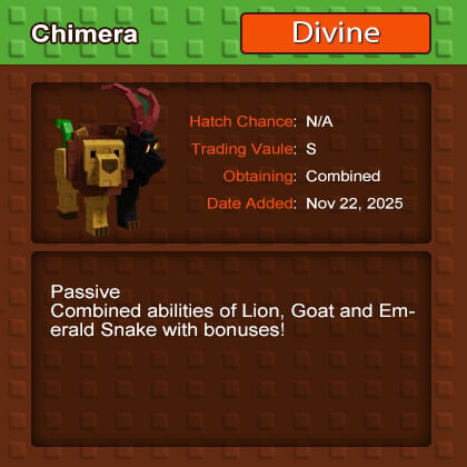 Buy Grow a Garden Chimera: Combined Lion & Goat Abilities