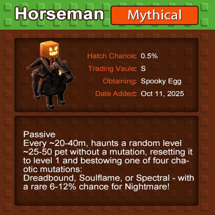 Buy GaG Headless Horseman Pets, Bestowing Mutations