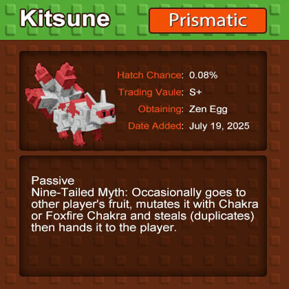 Buy Grow a Garden Kitsune Pet - Chakra Mutates Fruit