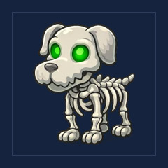 Halloween White Skeleton Dog