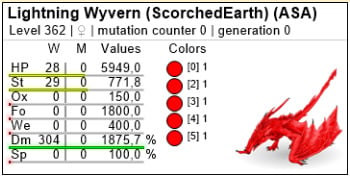 Buy ARK Survival Ascended Top Stats Lightning Wyvern Dinos