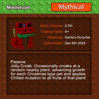 Grow a Garden Mistletoad Unlocking Growth Engine & Chilled Mutations