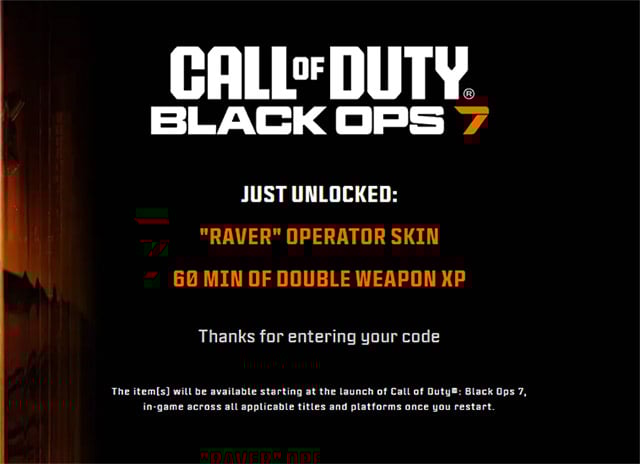 Buy Black Ops 7 Double XP Tokens, BO7 Redeem Codes