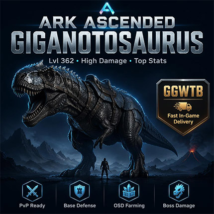 Buy ASA Giganotosaurus Lvl 362 - High Damage Giga with Top Stats