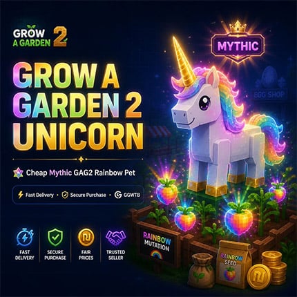 Buy Grow a Garden 2 Unicorn – Cheap Mythic GAG2 Rainbow Pet